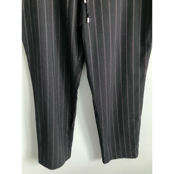 NINE WEST Black & Tan Striped Elastic Waist Pants Size XL - Picture 5 of 12